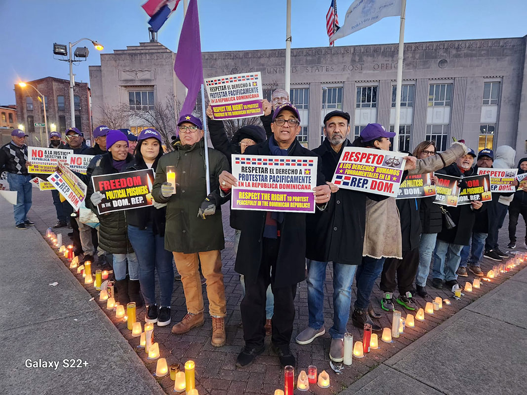 PLD realiza vigilia en Nueva Jersey reclamando respeto a los derechos humanos