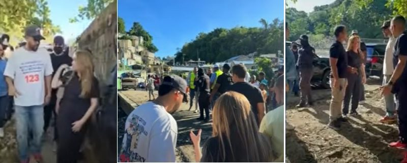 Romeo Santos recorre un sector de SD afectado por las lluvias