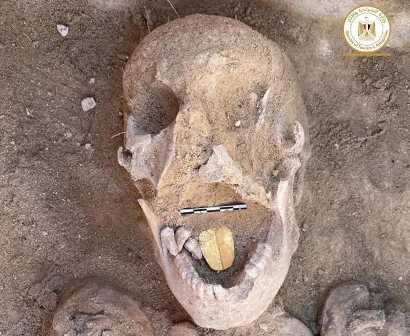 El fascinante hallazgo de una momia en Egipto con la lengua de oro