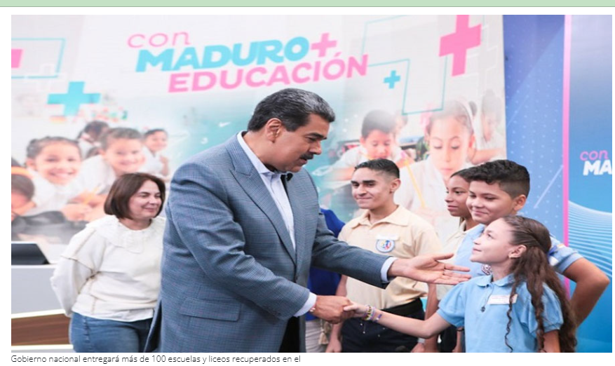 Nicolás Maduro proclama que “no habrá fuerza sobre esta tierra para torcerle el brazo a Venezuela”, mientras anuncia entrega de más de cien escuelas y liceos
