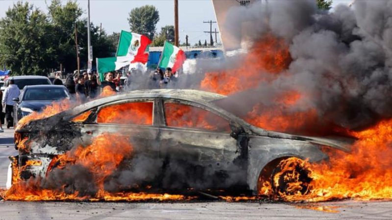 Protestas encendidas  en California hunden Los Ángeles en el caos