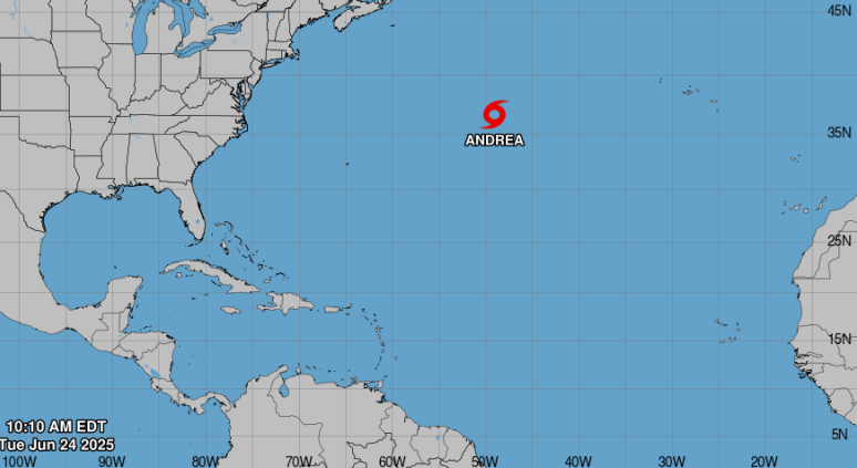 Andrea, primer ciclón  que se forma en el Atlántico en esta temporada